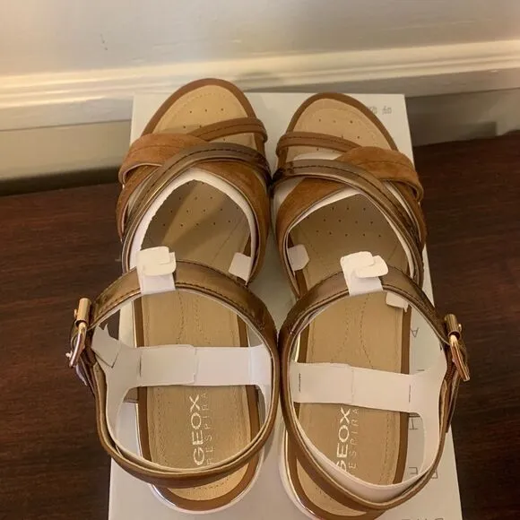 Geox hiver 4 strappy super comfy leather waterproof lightweight sandal size 9