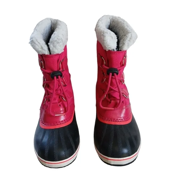 Girls Boots Sorel Yoot Pac Nylon Waterproof Rubber Soles Sherpa C…