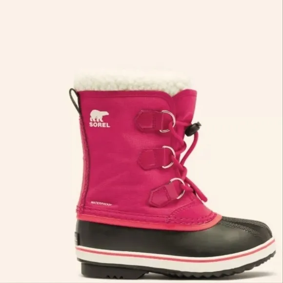 Girls Boots Sorel Yoot Pac Nylon Waterproof Rubber Soles Sherpa C…