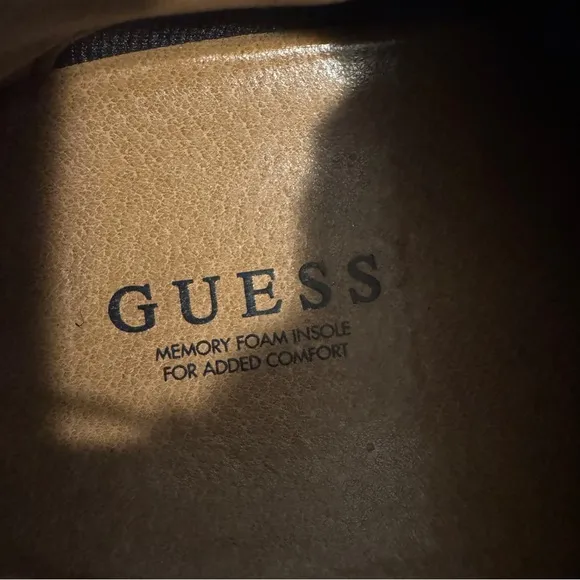 GUESS MENS STYLE GMAATTO-R SHOES Faux-leather Sneakers BLACK BROWN US SIZE 12