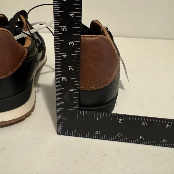 GUESS MENS STYLE GMAATTO-R SHOES Faux-leather Sneakers BLACK BROWN US SIZE 12