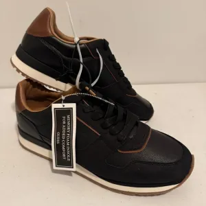GUESS MENS STYLE GMAATTO-R SHOES Faux-leather Sneakers BLACK BROWN US SIZE 12