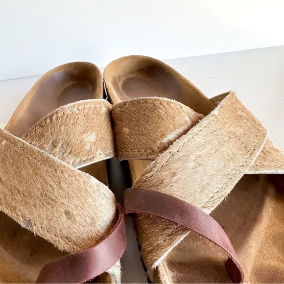 Handmade Custom Calf Hair Birkenstocks - Size 41
