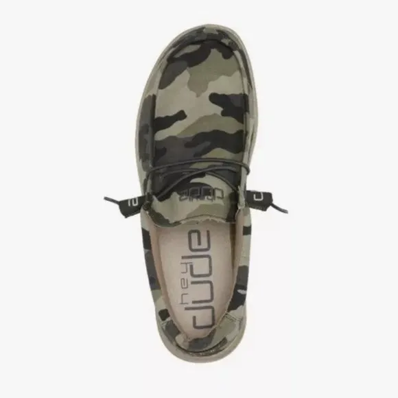 Hey Dude NEW Men's Wally Camouflage Canvas Slip On Lace Up Casual Shoes Size 14