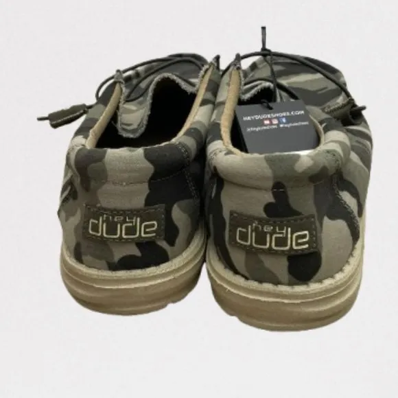 Hey Dude NEW Men's Wally Camouflage Canvas Slip On Lace Up Casual Shoes Size 14