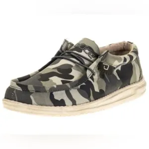 Hey Dude NEW Men's Wally Camouflage Canvas Slip On Lace Up Casual Shoes Size 14