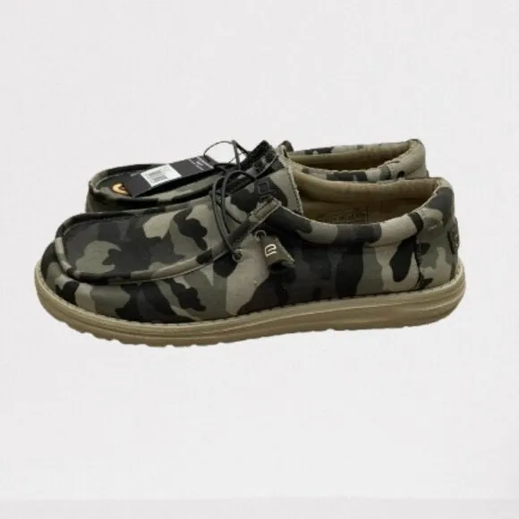 Hey Dude NEW Men's Wally Camouflage Canvas Slip On Lace Up Casual Shoes Size 14
