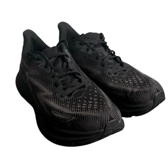 Hoka Clifton 9 Black Athletic Running Shoe Mens Size US 9.5D