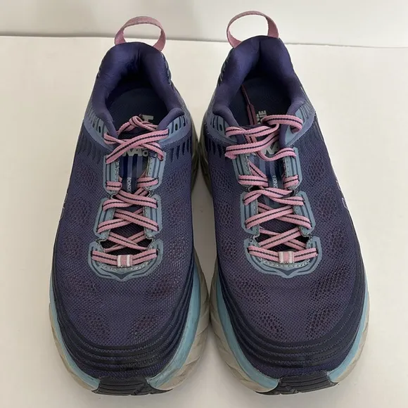 Hoka One‎ One Bondi 6 Marlin Purple Pink Running Sneakers Shoes Women’s Size 9D