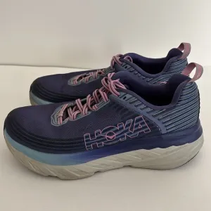 Hoka One‎ One Bondi 6 Marlin Purple Pink Running Sneakers Shoes Women’s Size 9D