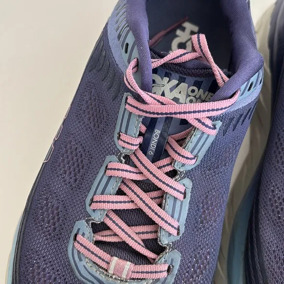 Hoka One‎ One Bondi 6 Marlin Purple Pink Running Sneakers Shoes Women’s Size 9D