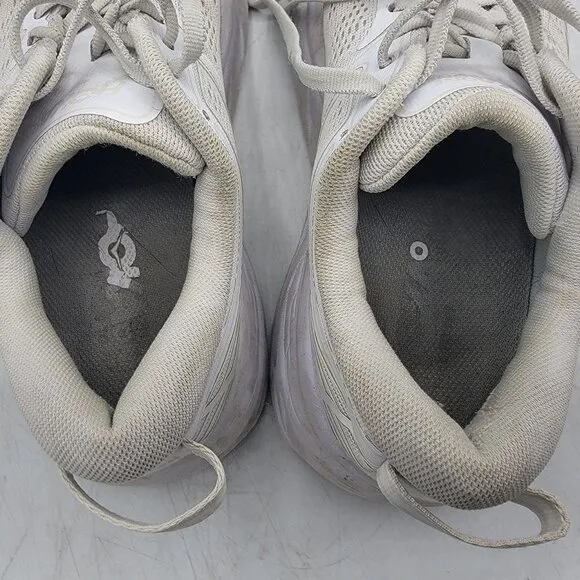 Hoka One One Bondi 7 Womens 7.5 Triple White Athletic Running Shoes Walking