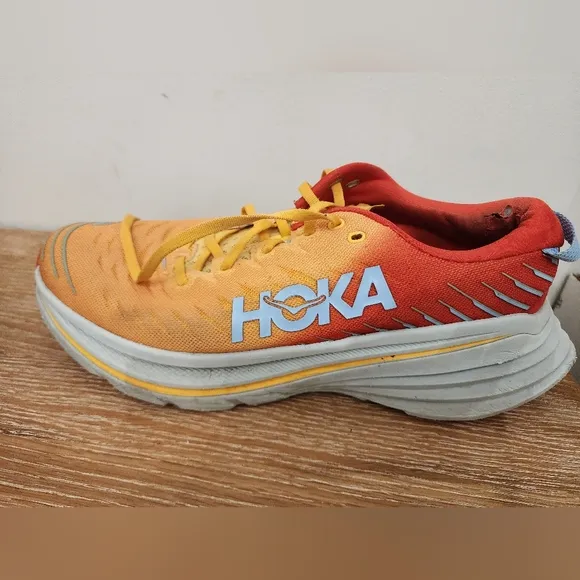 Hoka One One Bondi X Fiesta Amber Yellow Men's Running Shoes Sneakers Size 13