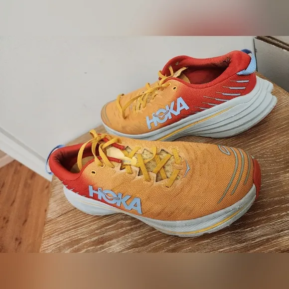 Hoka One One Bondi X Fiesta Amber Yellow Men's Running Shoes Sneakers Size 13