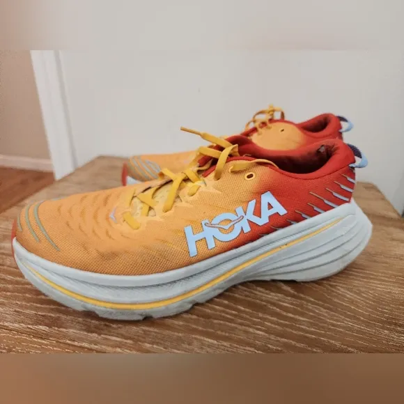 Hoka One One Bondi X Fiesta Amber Yellow Men's Running Shoes Sneakers Size 13