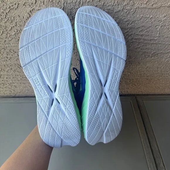 Hoka One One Carbon X 2 Running Shoes Men Size 12D Blue Green Athletic Walking