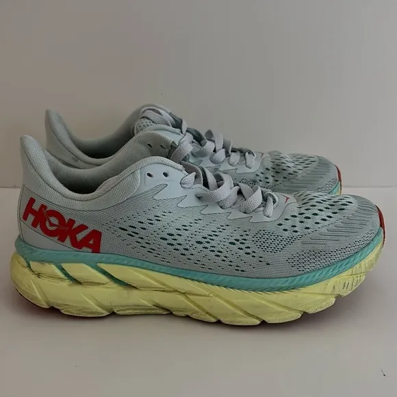 Hoka‎ One One Clifton 7 Womens Size 8 Blue Athletic Shoes Sneakers 1110509