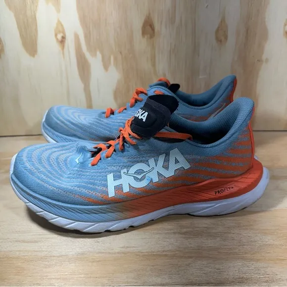 Hoka One One Mach 5 Blue Orange Sneakers  Men’s Size 9.5