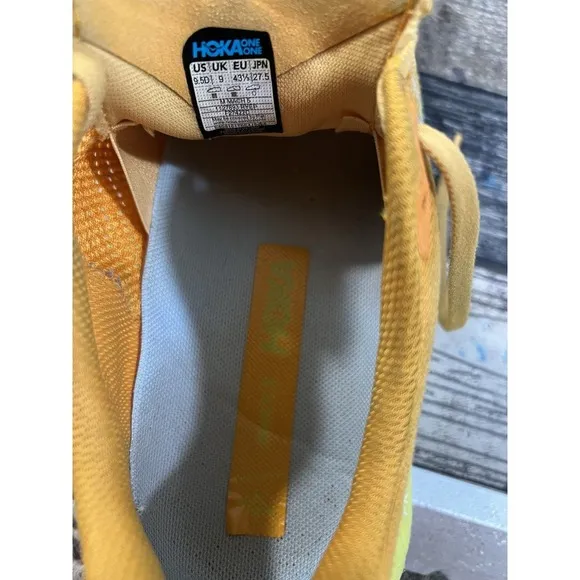 Hoka One One Mach 5 Shoes Mens Size 9.5D‎ Yellow 1127893-RYEP Running Walking