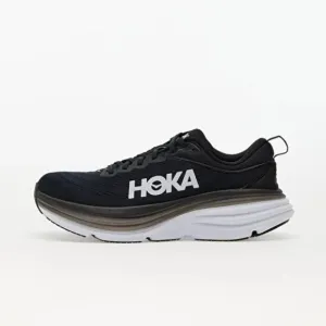 Hoka One One Men's Black White Bondi 8 Mesh Athletic Running Shoes Size 8D