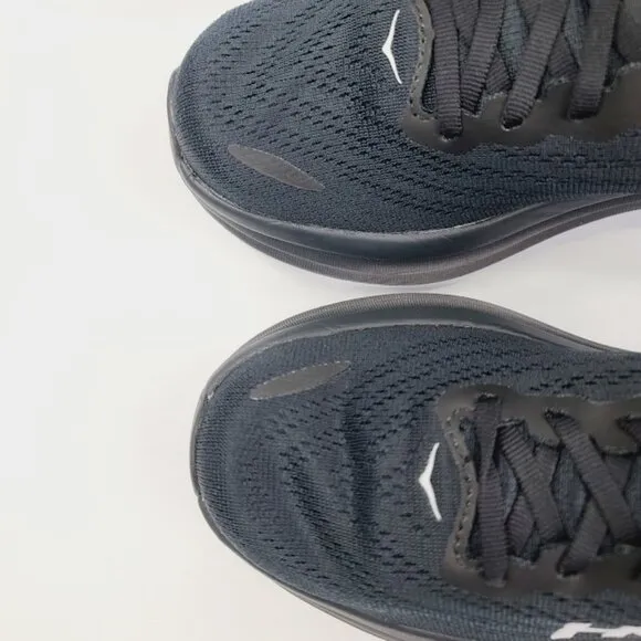 Hoka One One Men's Black White Bondi 8 Mesh Athletic Running Shoes Size 8D