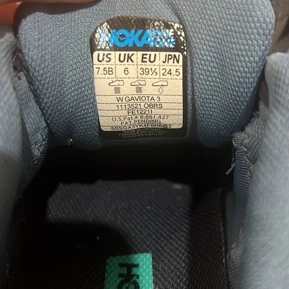 Hoka Women’s Gaviota 3s Size 7.5 Black and Blue Running Shoes