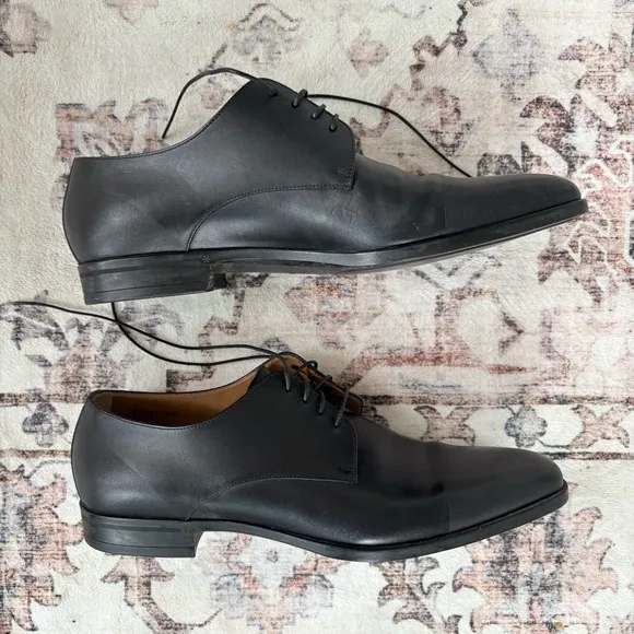 Hugo Boss Classic Black Leather Men's Dress Shoes