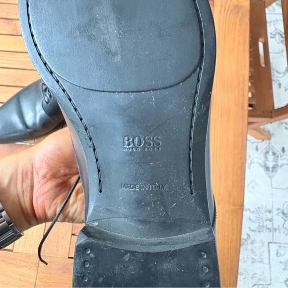 Hugo Boss Classic Black Leather Men's Dress Shoes