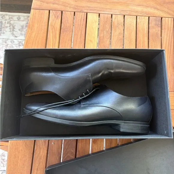 Hugo Boss Classic Black Leather Men's Dress Shoes