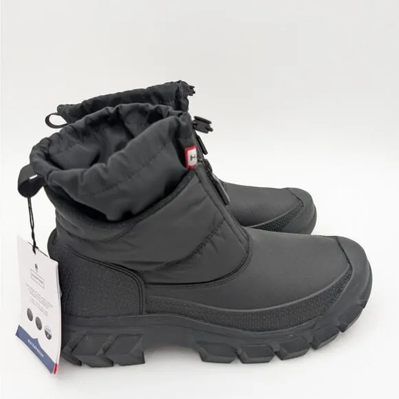 Hunter Intrepid Ankle Zip Snow Boots Round Toe Women's Black Size US11 EU43
