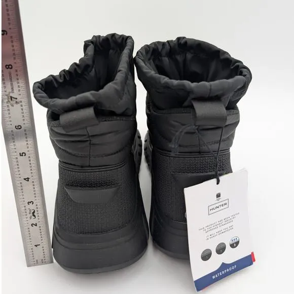 Hunter Intrepid Ankle Zip Snow Boots Round Toe Women's Black Size US11 EU43