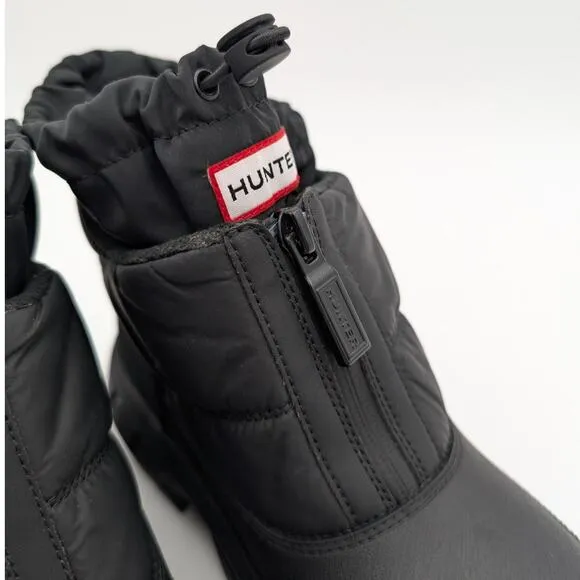 Hunter Intrepid Ankle Zip Snow Boots Round Toe Women's Black Size US11 EU43