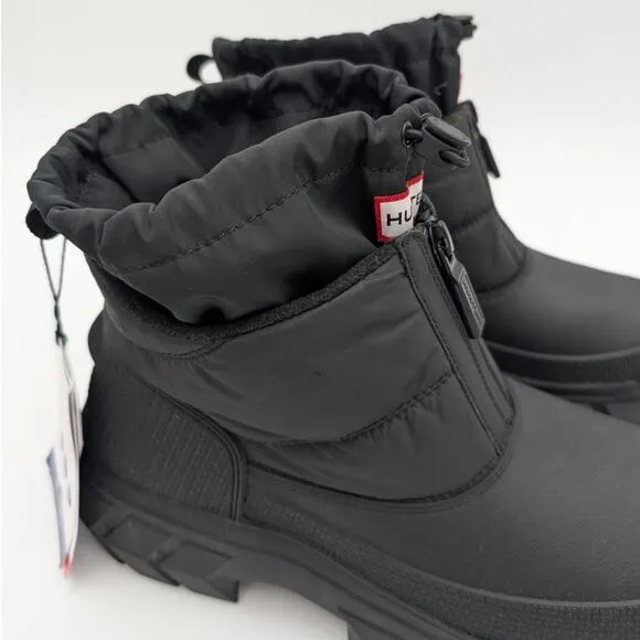 Hunter Intrepid Ankle Zip Snow Boots Round Toe Women's Black Size US11 EU43
