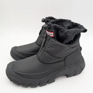 Hunter Intrepid Ankle Zip Snow Boots Round Toe Women's Black Size US11 EU43