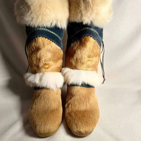 Italian Technica Brand High Quality Embroidered Fur Snow Boots