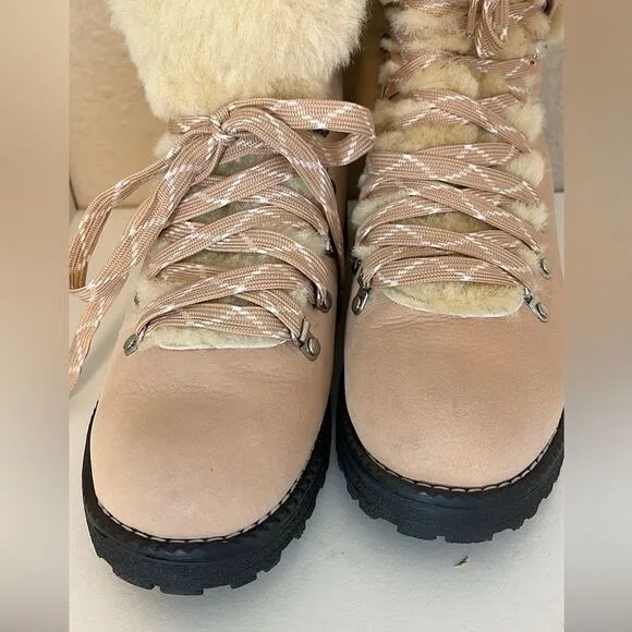 J. Crew Nordic Boots with faux shearling in bronzed Clay 10 New
