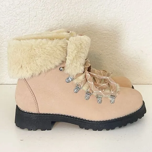 J. Crew Nordic Boots with faux shearling in bronzed Clay 10 New