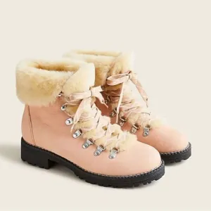 J. Crew Nordic Boots with faux shearling in bronzed Clay 10 New