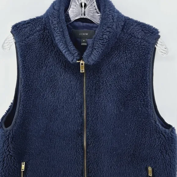 J. Crew Plush Fleece Excursion Vest in Navy Blue Size Medium