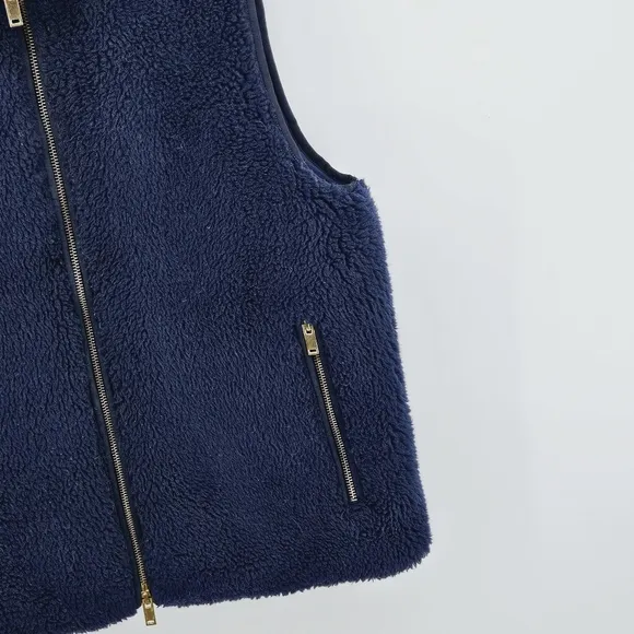 J. Crew Plush Fleece Excursion Vest in Navy Blue Size Medium