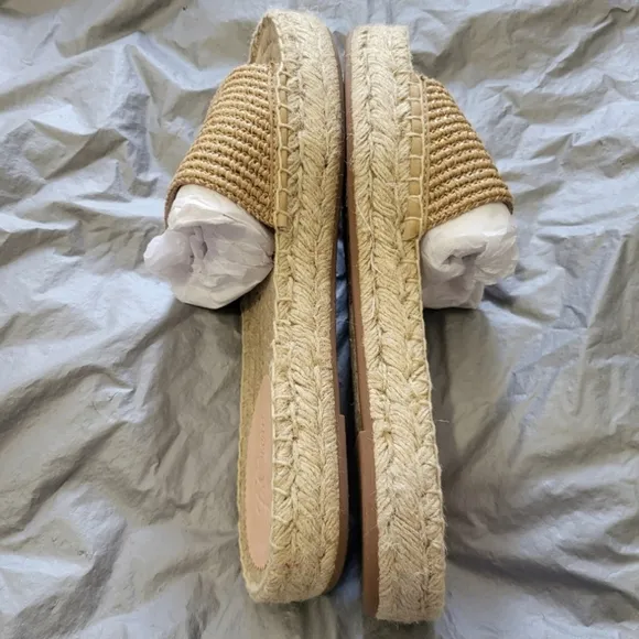 J. Crew Tan Woven Slide Sandals