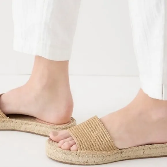 J. Crew Tan Woven Slide Sandals