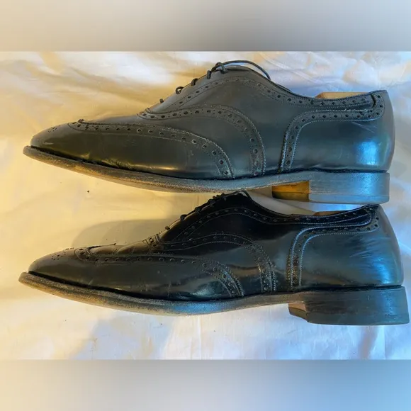 Johnson &amp; Murphy‎ Oxford Wing Tip Men’s Black Leather Dress Shoes, Size 12EEE