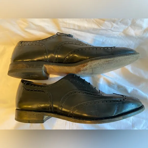 Johnson &amp; Murphy‎ Oxford Wing Tip Men’s Black Leather Dress Shoes, Size 12EEE