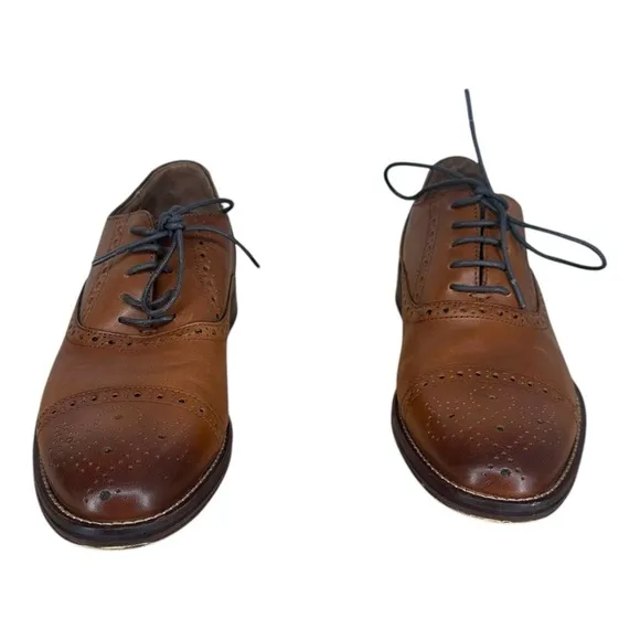 Johnston &amp; Murphy 7M Brown Lace Up Oxford Shoes Preppy Office Career‎ Casual