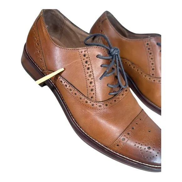 Johnston &amp; Murphy 7M Brown Lace Up Oxford Shoes Preppy Office Career‎ Casual
