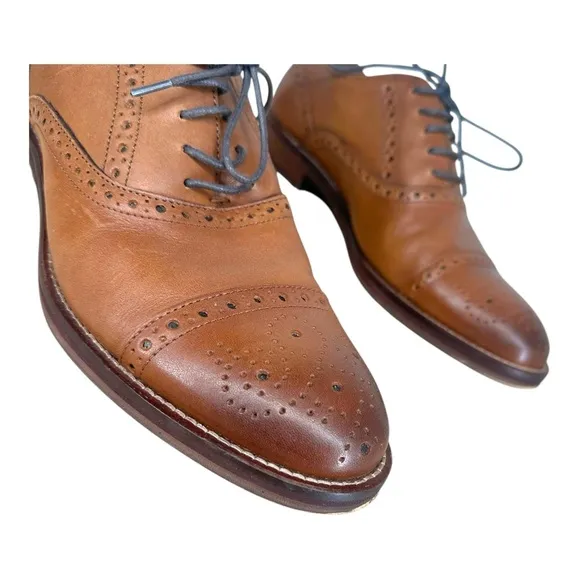 Johnston &amp; Murphy 7M Brown Lace Up Oxford Shoes Preppy Office Career‎ Casual