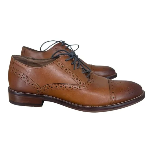Johnston &amp; Murphy 7M Brown Lace Up Oxford Shoes Preppy Office Career‎ Casual
