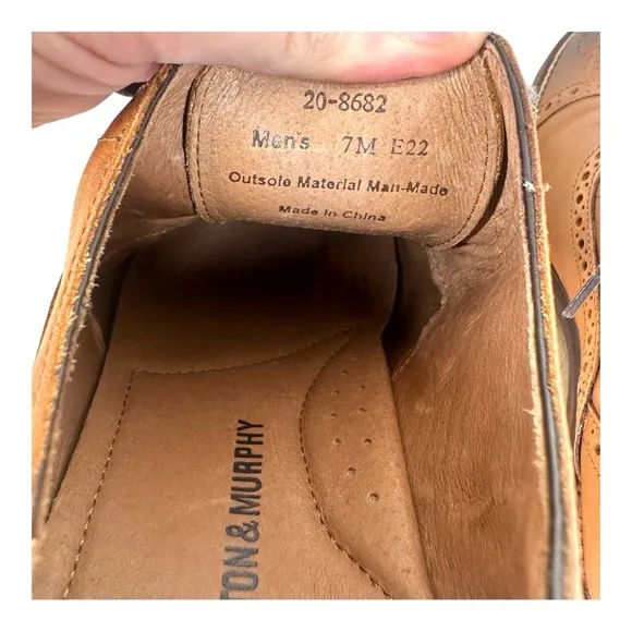 Johnston &amp; Murphy 7M Brown Lace Up Oxford Shoes Preppy Office Career‎ Casual