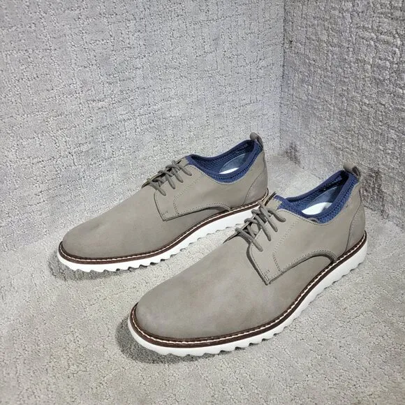 Johnston &amp; Murphy Duncan Men's Size 12M Gray Suede Lace up Dress Shoes 59-10829